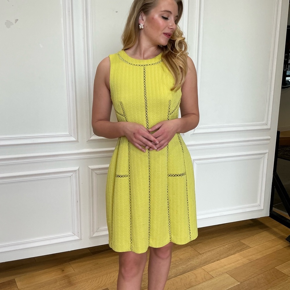 Elegant Yellow Lace Dress - Picture 6 of 6